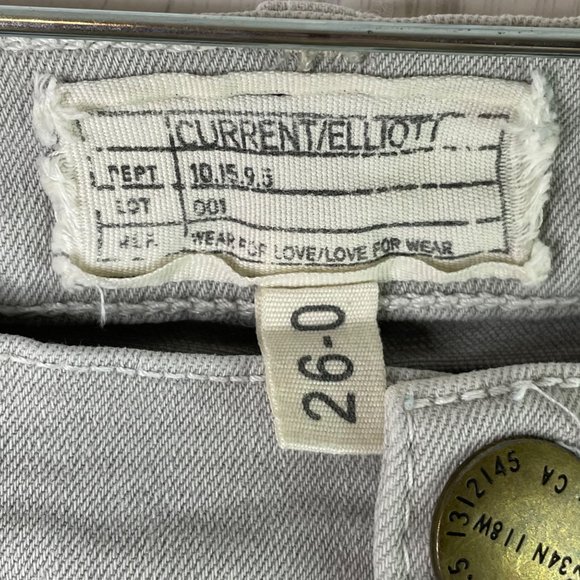 Current Elliot The Stiletto Skinny Jeans Gray Raw Released Hem Size 26 - Picture 6 of 7